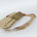 GUCCI GG Canvas Waist Bag Beige Gold 28566 Auth ka5124-7