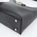Salvatore Ferragamo Gancini Hand Bag Leather Black Silver Auth ka5126A-10