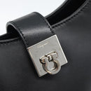 Salvatore Ferragamo Gancini Hand Bag Leather Black Silver Auth ka5126A-14