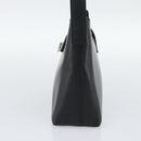 Salvatore Ferragamo Gancini Hand Bag Leather Black Silver Auth ka5126A-5