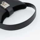 Salvatore Ferragamo Gancini Hand Bag Leather Black Silver Auth ka5126A-7