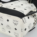 MCM Vicetos Backpack PVC Leather White Silver Auth ka5127-14