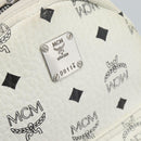 MCM Vicetos Backpack PVC Leather White Silver Auth ka5127-16
