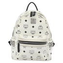 MCM Vicetos Backpack PVC Leather White Silver Auth ka5127-2