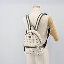 MCM Vicetos Backpack PVC Leather White Silver Auth ka5127-24