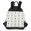 MCM Vicetos Backpack PVC Leather White Silver Auth ka5127-3