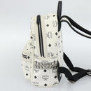 MCM Vicetos Backpack PVC Leather White Silver Auth ka5127-5