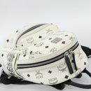 MCM Vicetos Backpack PVC Leather White Silver Auth ka5127-6