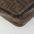 FENDI Zucca Shoulder Bag PVC Leather Brown Silver 7VA456 Auth ka5128-11