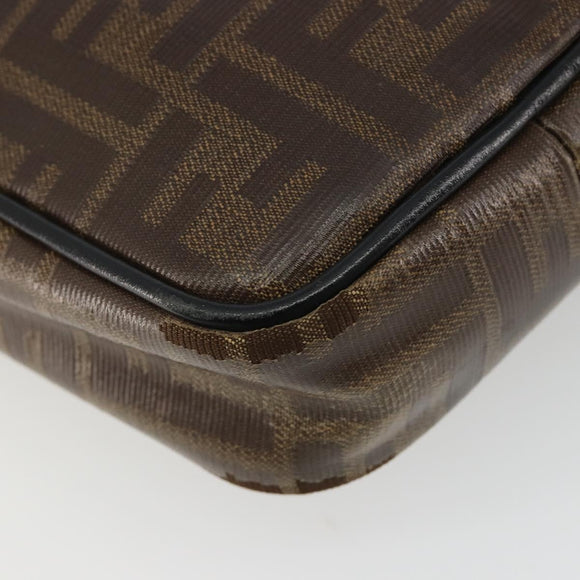 FENDI Zucca Shoulder Bag PVC Leather Brown Silver 7VA456 Auth ka5128