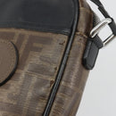 FENDI Zucca Shoulder Bag PVC Leather Brown Silver 7VA456 Auth ka5128-14