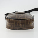 FENDI Zucca Shoulder Bag PVC Leather Brown Silver 7VA456 Auth ka5128-9