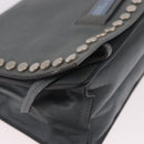 PRADA Shoulder Bag Leather 2way Gray Silver Auth ka5129-10