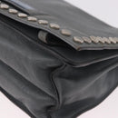 PRADA Shoulder Bag Leather 2way Gray Silver Auth ka5129-11