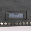 PRADA Shoulder Bag Leather 2way Gray Silver Auth ka5129-14