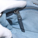 PRADA Shoulder Bag Leather 2way Gray Silver Auth ka5129-22