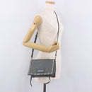 PRADA Shoulder Bag Leather 2way Gray Silver Auth ka5129-27