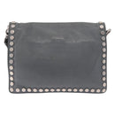 PRADA Shoulder Bag Leather 2way Gray Silver Auth ka5129-3