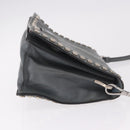 PRADA Shoulder Bag Leather 2way Gray Silver Auth ka5129-4