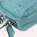 PRADA Shoulder Bag Leather Light Blue Silver Auth ka5130-17