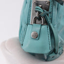 PRADA Shoulder Bag Leather Light Blue Silver Auth ka5130-18