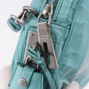 PRADA Shoulder Bag Leather Light Blue Silver Auth ka5130-19