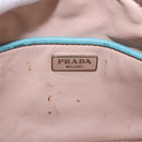 PRADA Shoulder Bag Leather Light Blue Silver Auth ka5130-21