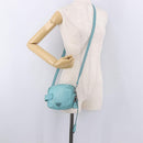 PRADA Shoulder Bag Leather Light Blue Silver Auth ka5130-26
