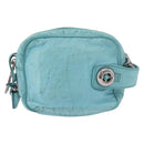 PRADA Shoulder Bag Leather Light Blue Silver Auth ka5130-2