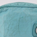 PRADA Shoulder Bag Leather Light Blue Silver Auth ka5130-3