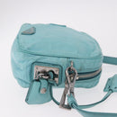 PRADA Shoulder Bag Leather Light Blue Silver Auth ka5130-4