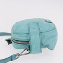 PRADA Shoulder Bag Leather Light Blue Silver Auth ka5130-5