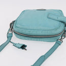 PRADA Shoulder Bag Leather Light Blue Silver Auth ka5130-7
