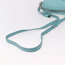 PRADA Shoulder Bag Leather Light Blue Silver Auth ka5130-8