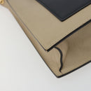 CELINE Chain Shoulder Bag Leather Beige Gold Auth ka5133A-14