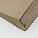 CELINE Chain Shoulder Bag Leather Beige Gold Auth ka5133A-16
