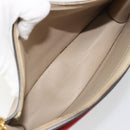CELINE Chain Shoulder Bag Leather Beige Gold Auth ka5133A-11