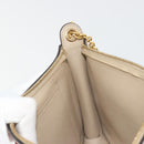 CELINE Chain Shoulder Bag Leather Beige Gold Auth ka5133A-19