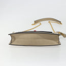 CELINE Chain Shoulder Bag Leather Beige Gold Auth ka5133A-5