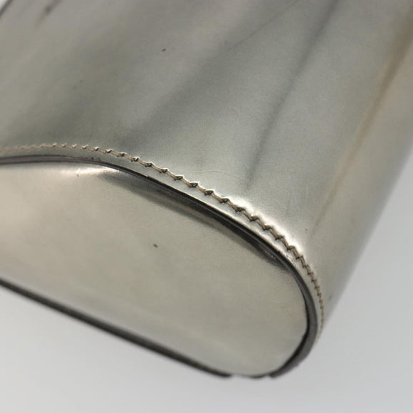 GIVENCHY Shoulder Bag Leather Silver Gold Auth ka5134