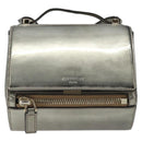 GIVENCHY Shoulder Bag Leather Silver Gold Auth ka5134-13