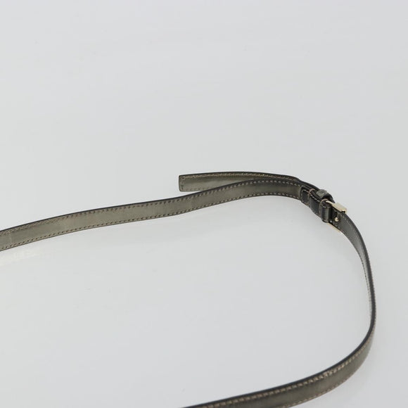 GIVENCHY Shoulder Bag Leather Silver Gold Auth ka5134