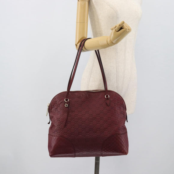 GUCCI Micro GuccissimaGG Hand Bag Leather Red Gold 323673 Auth ka5135