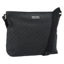 GUCCI GG Canvas Shoulder Bag Black Silver 339569 Auth ka5137-1