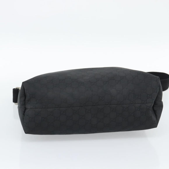 GUCCI GG Canvas Shoulder Bag Black Silver 339569 Auth ka5137