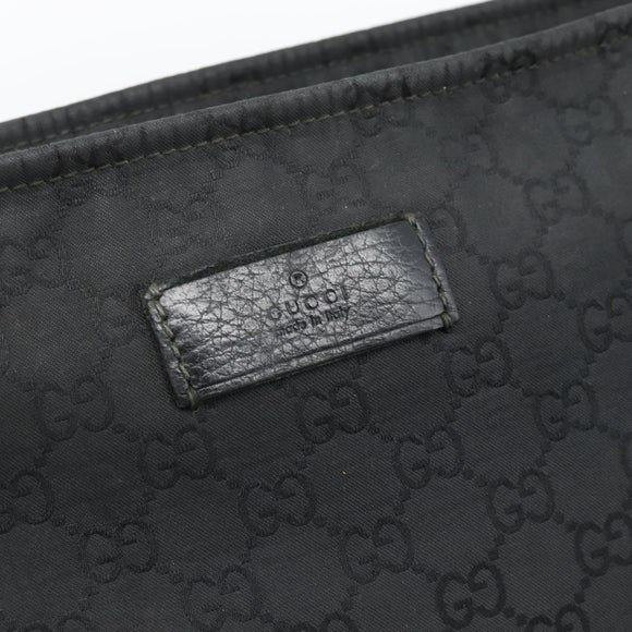 GUCCI GG Canvas Shoulder Bag Black Silver 339569 Auth ka5137