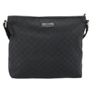 GUCCI GG Canvas Shoulder Bag Black Silver 339569 Auth ka5137-2