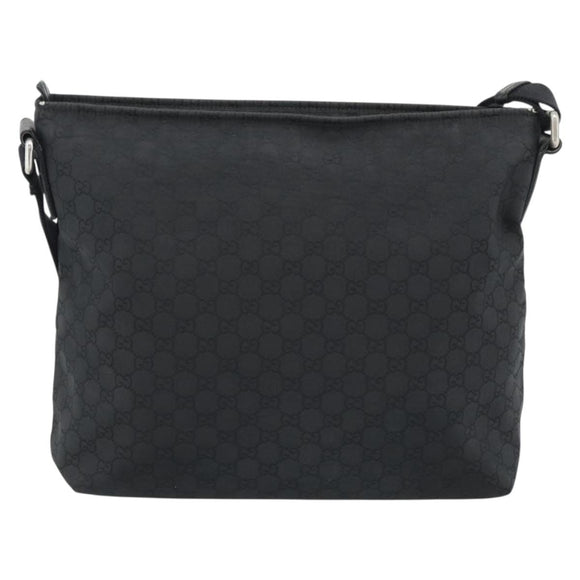 GUCCI GG Canvas Shoulder Bag Black Silver 339569 Auth ka5137