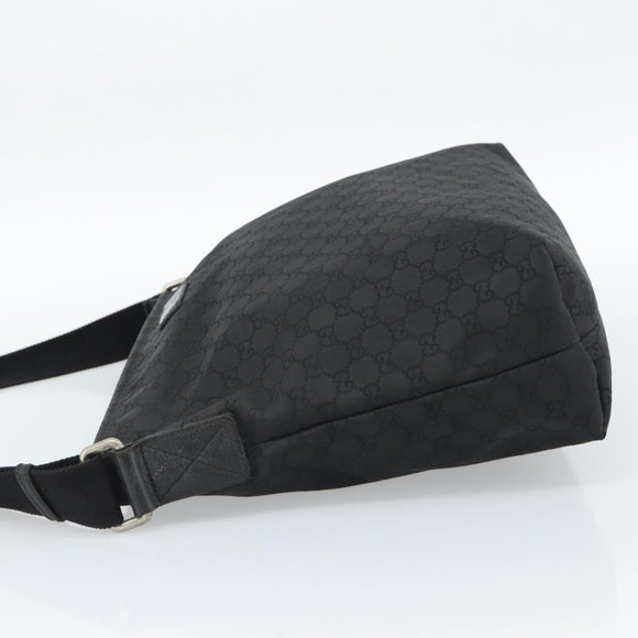 GUCCI GG Canvas Shoulder Bag Black Silver 339569 Auth ka5137