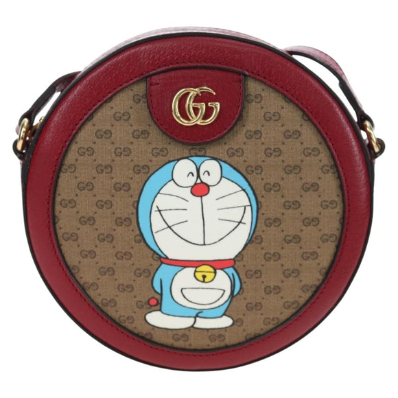 GUCCI Doraemon Micro GG Supreme Bag PVC Leather Beige 625216 Auth ka5138M